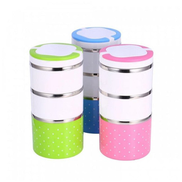 Food Thermos 3-Piece Lunch Box With Handles - Hiper 3-Layer Food Thermos (3791)