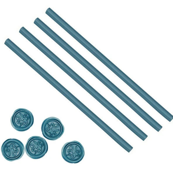 Seal Wax Stick Hot Glue 11Mm X 30Cm 4 Pack Turquoise Color