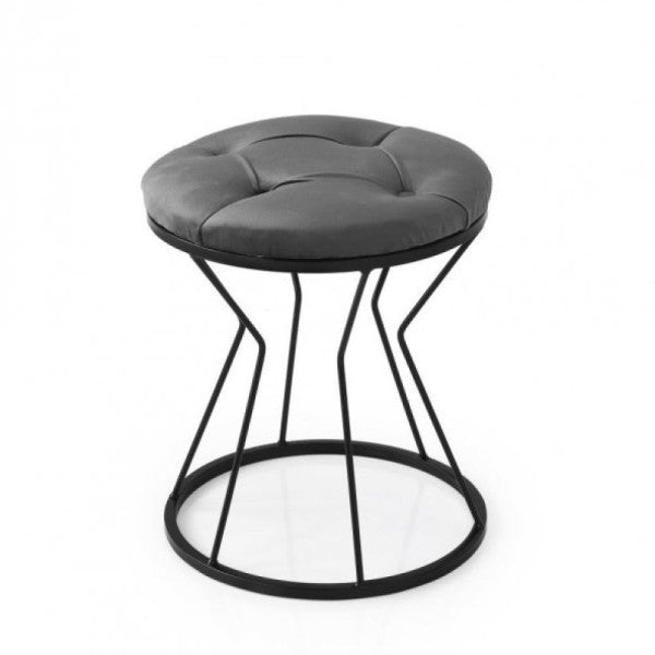 Chester Hourglass Metal Foot Stool Pouf