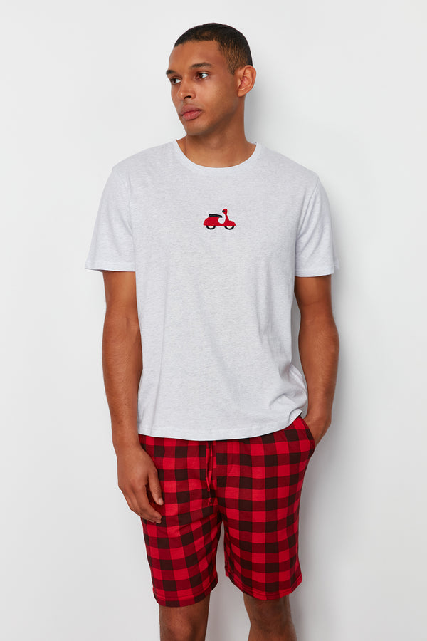 Trendyol Man Men's Kariert Short Lounge Regular Fit Pajama Sets