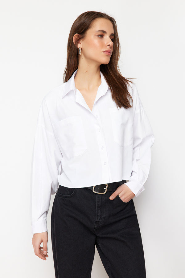 Trendyolmilla Women's Unifarben Long Regular Fit Shirts