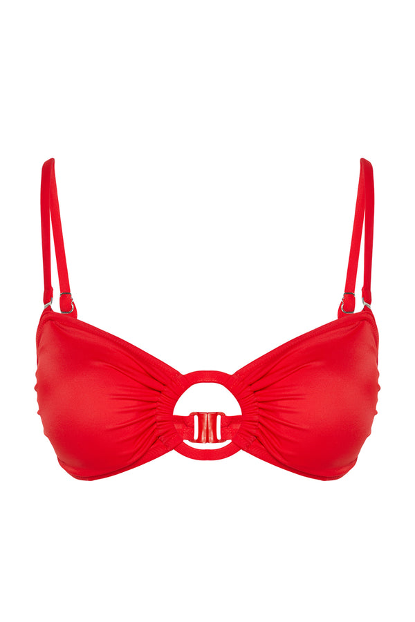Trendyolmilla Women's Red Plain Throw Cup Bikini Top
