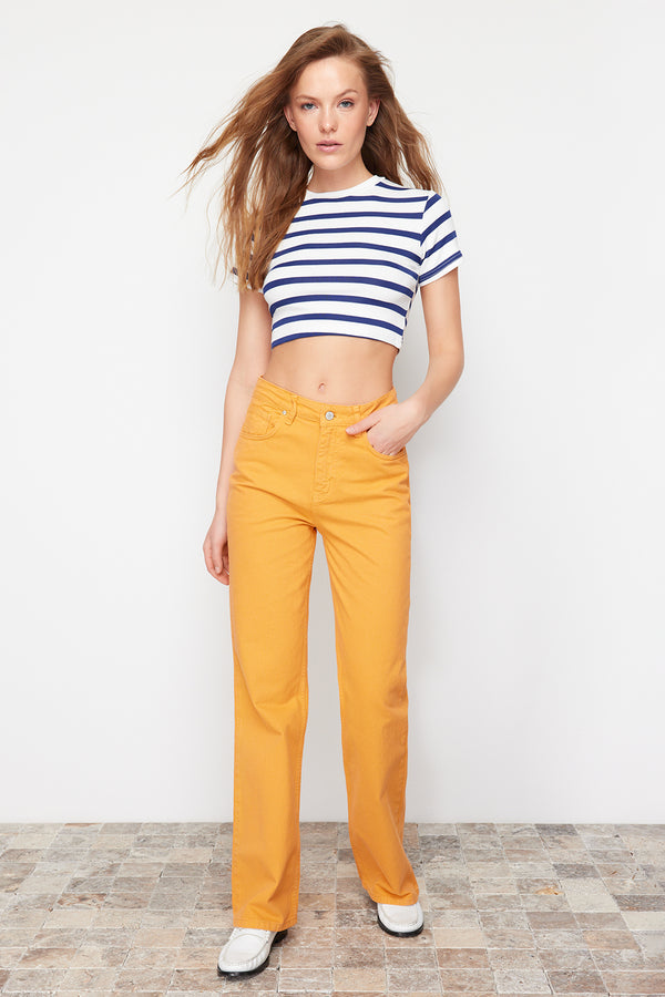 Trendyolmilla Women's Unifarben Straight High Waist Jeans