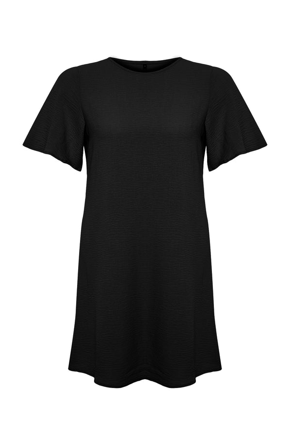 Trendyol Curve Women's Beige Unifarben Midi Short Casual Große Größen Plus Size Dresses