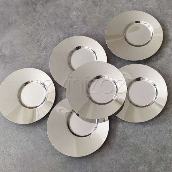 Tiamo Moon Asymmetrical Stainless Steel Tea Plate - 6 Pieces