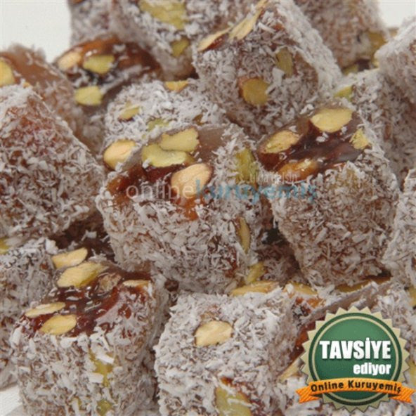 Double Roasted Turkish Delight with Pistachio and Coconut 1000 Gr