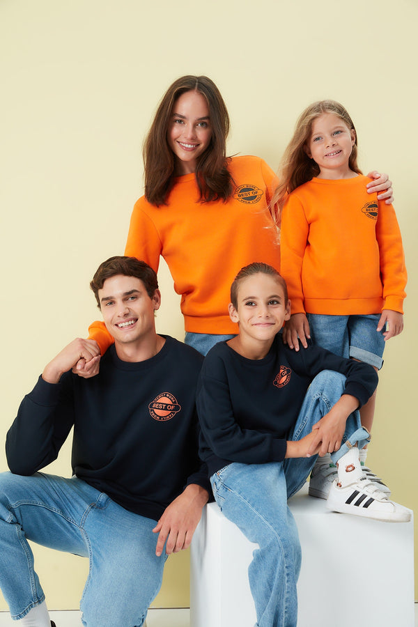 TRENDYOLKIDS Printed Boy Knitted Family Team Sweatshirt TKDAW23SW00144