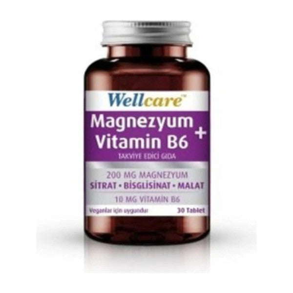 Wellcare Magnesium + Vitamin B6 30 Tablets