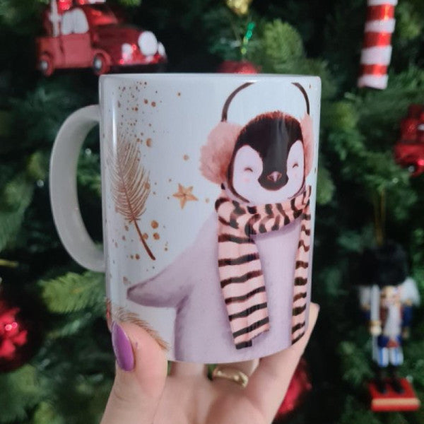 New Year Penguin Design Christmas Gift Mug Cup