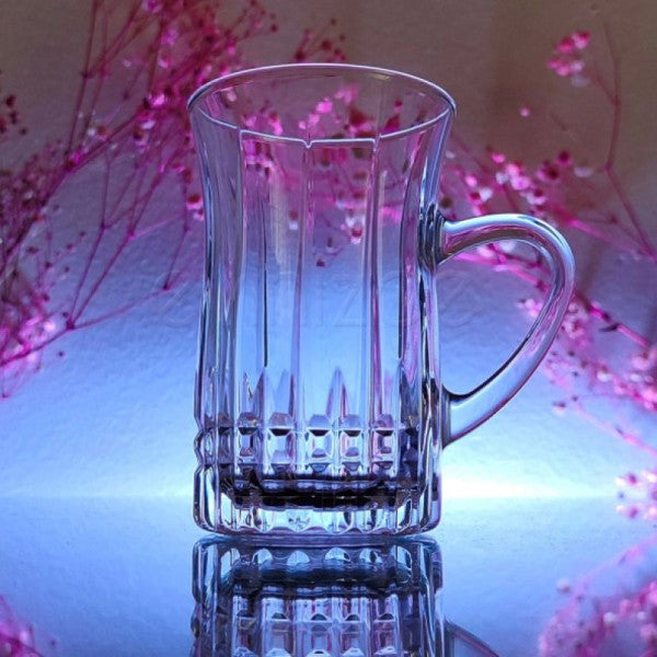 Pasabahce 55613 Mila Lisbon Decorative Tea Glass with Handle - 6 Pieces