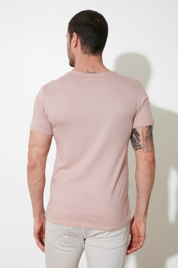 Trendyol Man Basic Men's Slim Fit 100% Cotton Short Sleeve Crew Neck T-Shirt