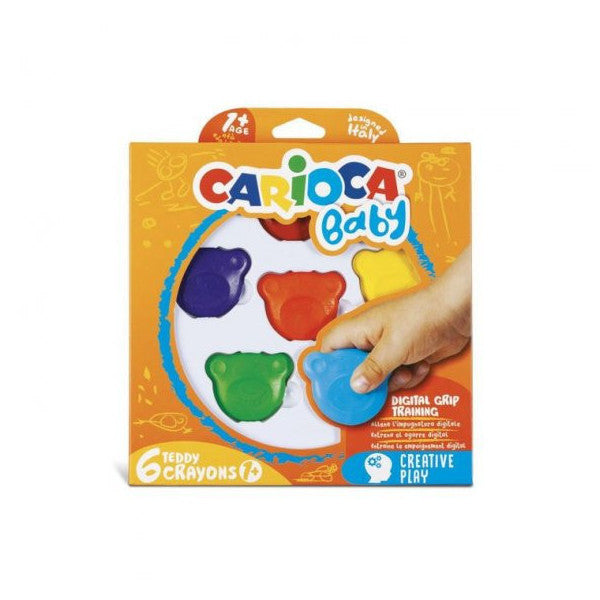 Carioca Baby Teddy Crayons Crayon 6 Colors Ages 1+