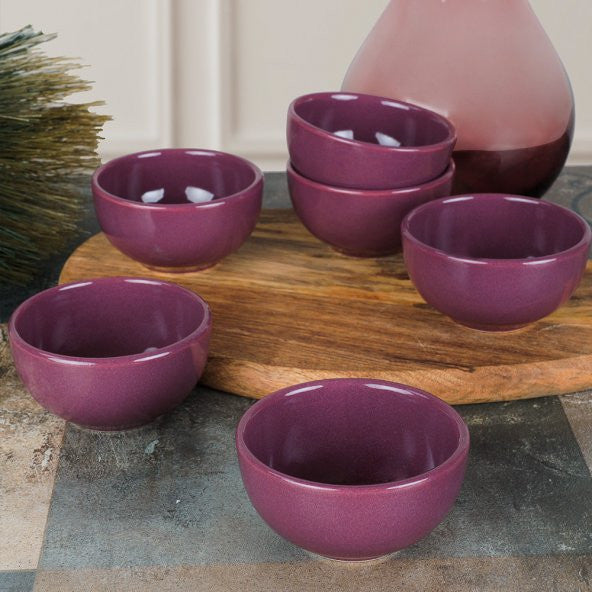Keramika Bulut Purple Cookie/sauce Bowl 8 Cm | 6 Pieces