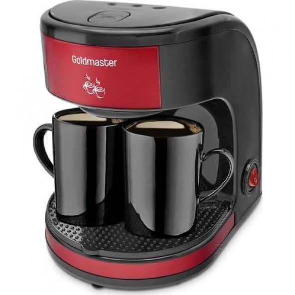 Goldmaster Bi Coffee Red Double Cup Filter Coffee Machine