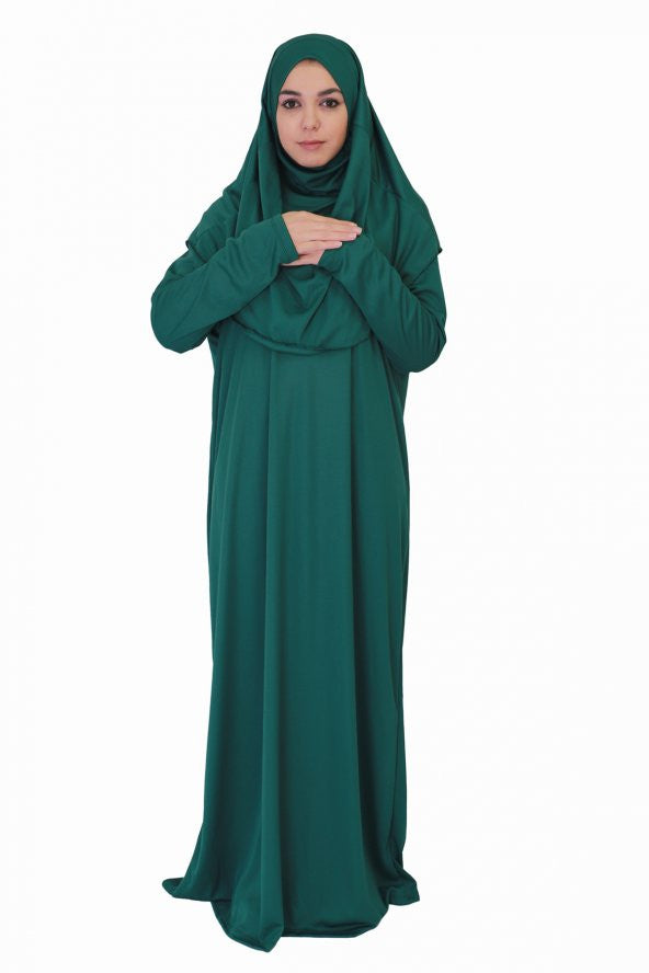 Kaaba Green Non-Zipper Prayer Dress