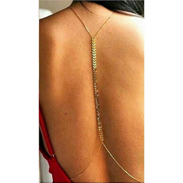 Happy Herringbone Chain Tarnish Resistant Body Jewelry Gold