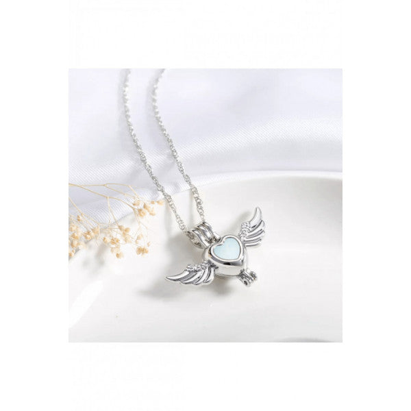 Glow In The Dark Winged Heart Necklace