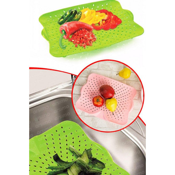 Countertop Strainer | In-Sink Fruit And Vegetable Washing Drying Strainer Apparatus