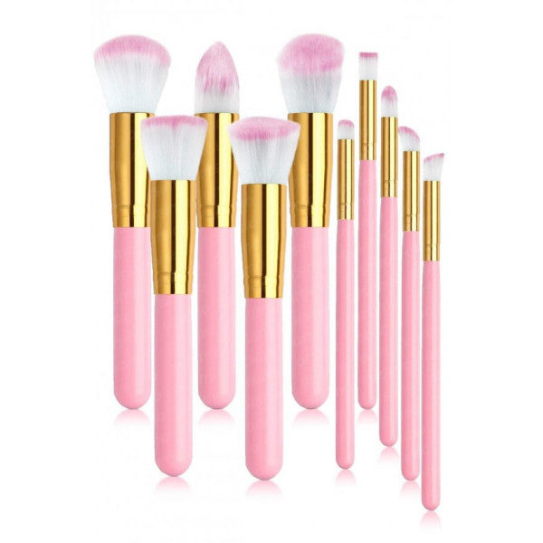 10 Piece Makeup Brush Set | 10 Piece Makeup Brushes Set Pink