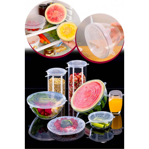 Storage Container Cover to Preserve Freshness 6-Piece Silicone Stretch Lid