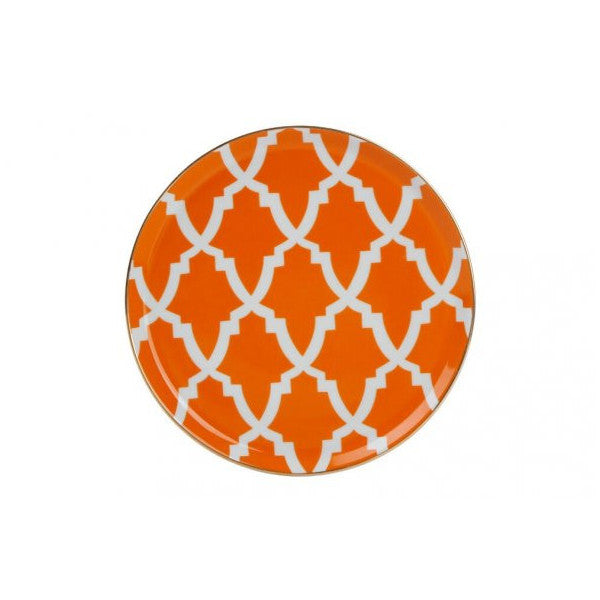 Porland Morocco Pattern Orange Flat Plate 20cm