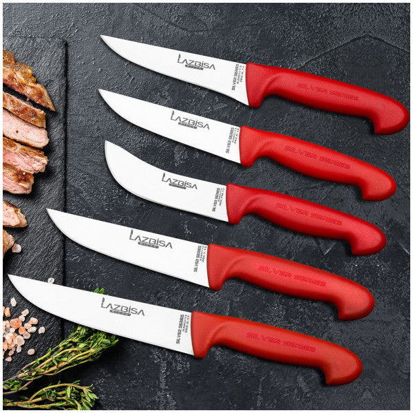 Lazbisa Kitchen Knife Set Meat Bread Mincer Vegetable Knife - Silver Series
