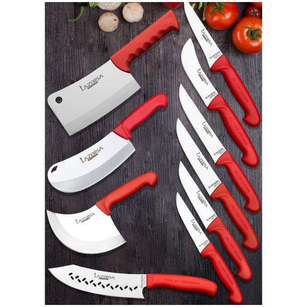 Lazbisa Silver Professional 10 Piece Kitchen Knife Set Meat Bread Vegetable Fruit Onion Pastry Chef Knife
