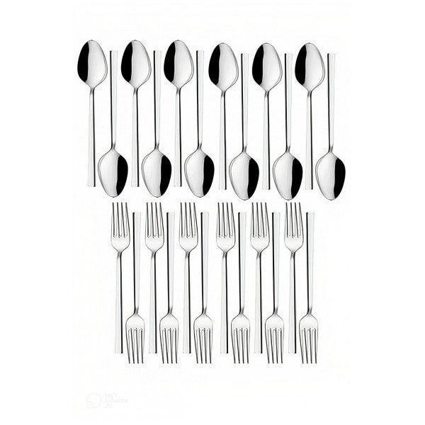 24 Pieces Stainless Modern Stick Model Dessert and Breakfast Cutlery Set for 12 Persons