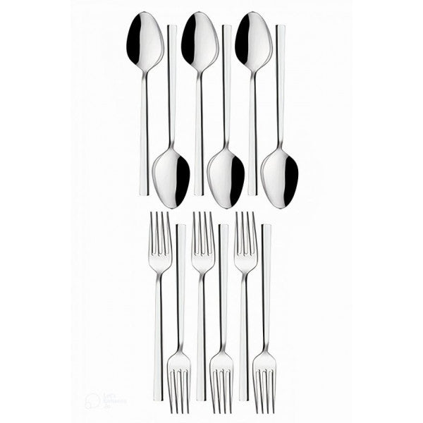 12 Piece Stainless Modern Stick Model Dessert and Breakfast Cutlery Set for 6 People