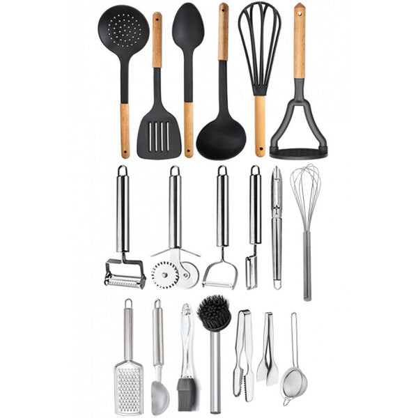 19 Piece Fork Knife Spoon Set, Kitchen Utensils, Kitchen Essentials, Kitchen Utensils