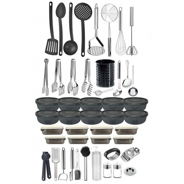 47 Pieces of Everything for the Kitchen, Luxury Dowry Set, Luxury Economical Storage Container Tongs Kitchen Set