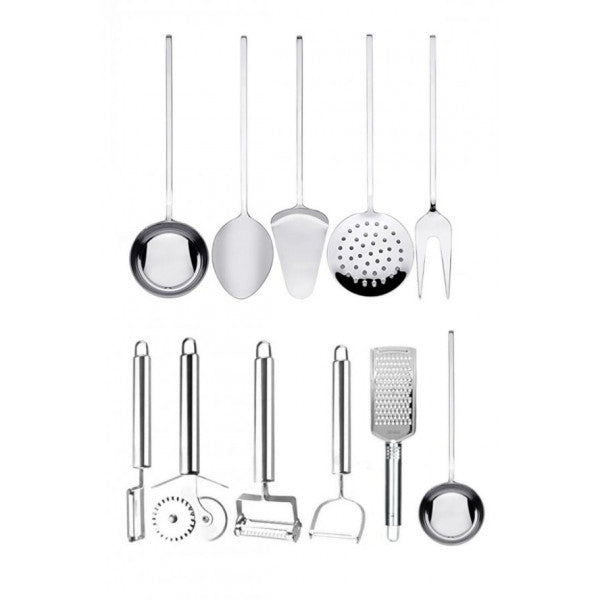 Multi-Purpose Ladle Colander Fork Spoon Set, Complementary Integrative Missing Eliminator Steel Set