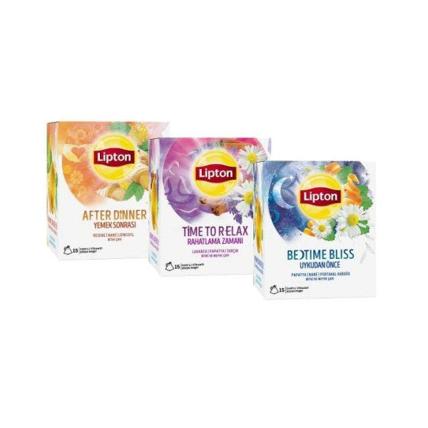 Lipton After Dinner + Time To Relax + Bedtime Bliss 3 Pcs Tea Pack
