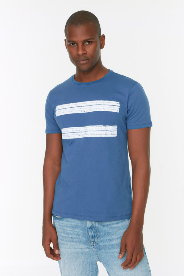 TRENDYOL MAN Men's Basic Slim Fit Printed Short Sleeved T-Shirt TMNSS20TS0092