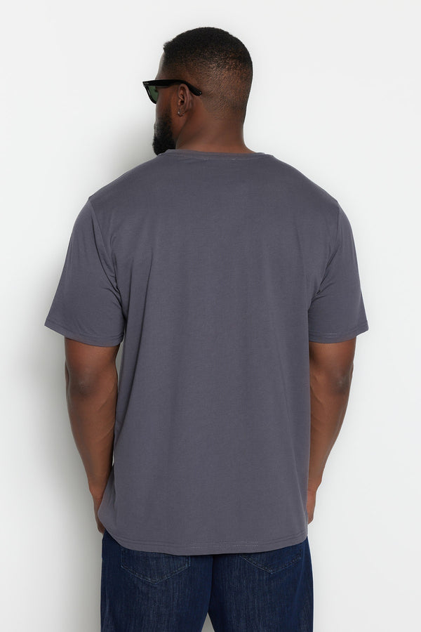 TRENDYOL MAN Men's Large Size Basic Regular Fit Comfortable Crew Neck Short Sleeved T-Shirt TMNSS23TS00138