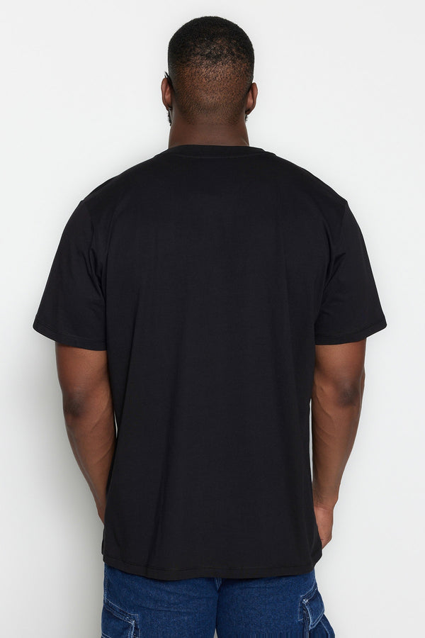 TRENDYOL MAN Men's Large Size Slim Fit Comfy Crew Neck Short Sleeved Printed T-Shirt TMNSS23TS00141