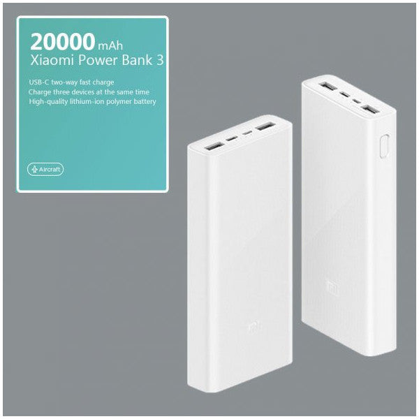 Xiaomi Mi Plm18Zm 20.000 Mah 18W Fast Charge White Powerbank