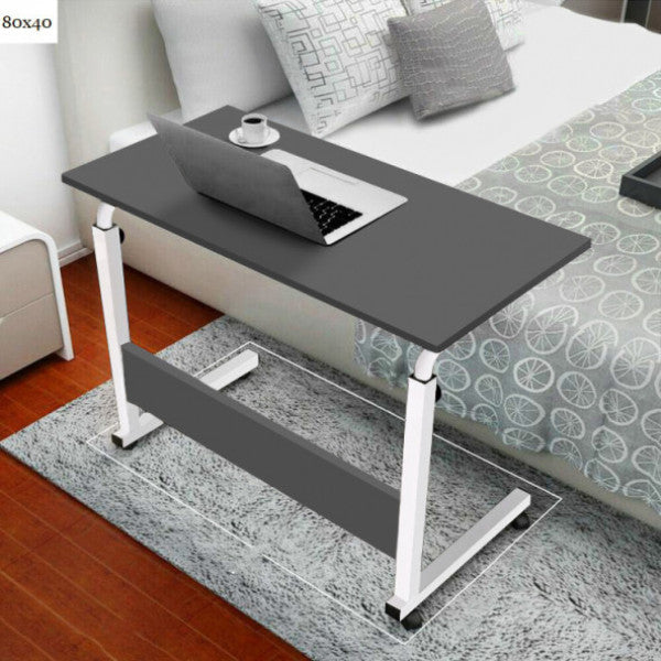 Height Adjustable Desk - Anthracite White (With Wheels) 80X40