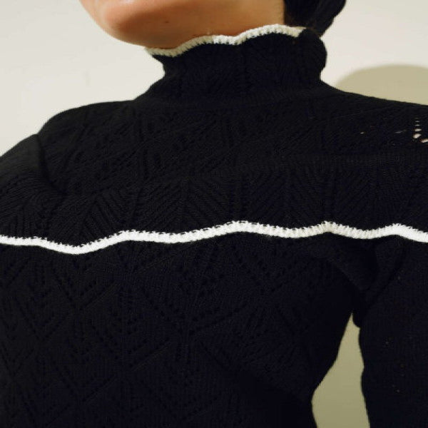 Chest Ruffle Detailed Sweater Black