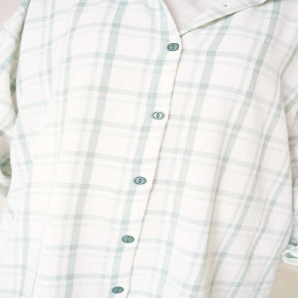Plaid Pattern Shirt Mint