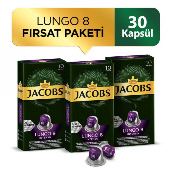 Jacobs Lungo Intenso 8 Capsules Coffee 30 Capsules