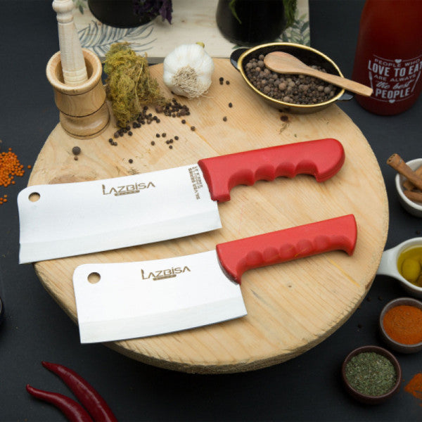 Lazbisa Kitchen Knife Set Butcher Meat Bone Mincer Row Set of 2