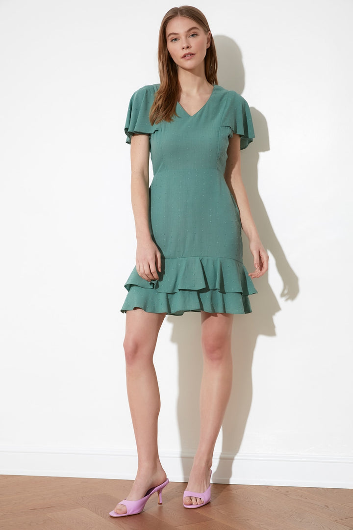 Dress |  Trendyolmilla Textured Fabric Ruffle Dress Twoss21El1531.