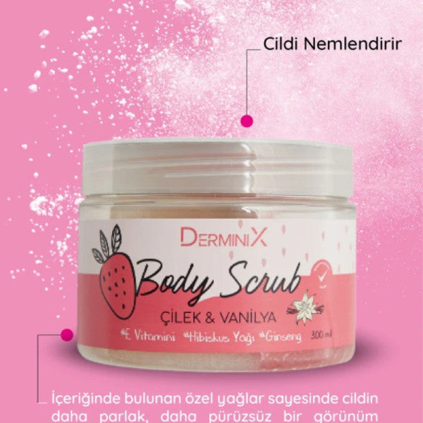 Derminix Body Peeling Body Scrub Strawberry Vanilla 300 ml