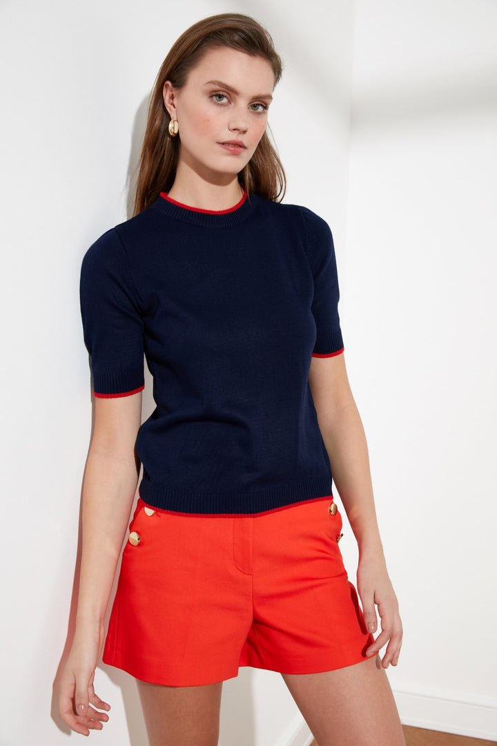 Knitted Vest |  Trendyolmilla Piping Detailed Knitwear Sweater Twoaw20Kz0170.