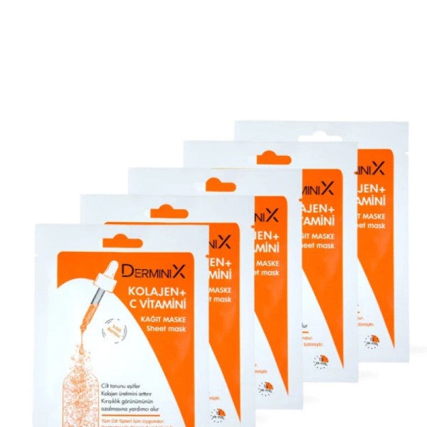 Derminix Collagen + Vitamin C Paper Mask Set 5 Pieces