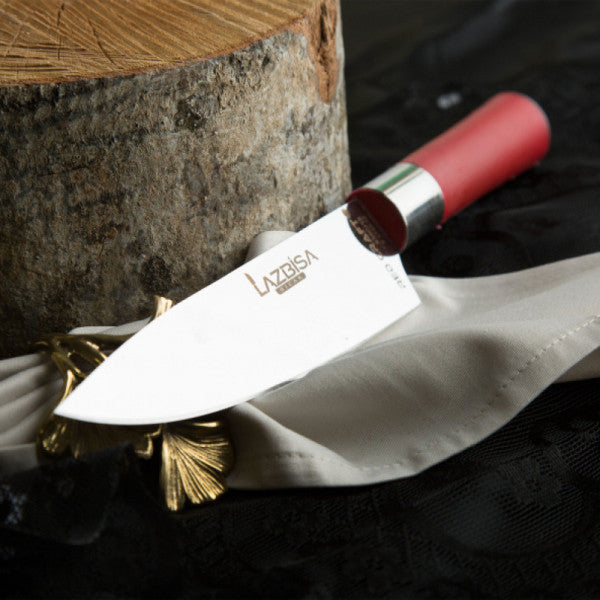 Lazbisa Kitchen Knife Set Meat Bone Vegetable Bread Fruit Chef Knife Red Craft Series (No:2)