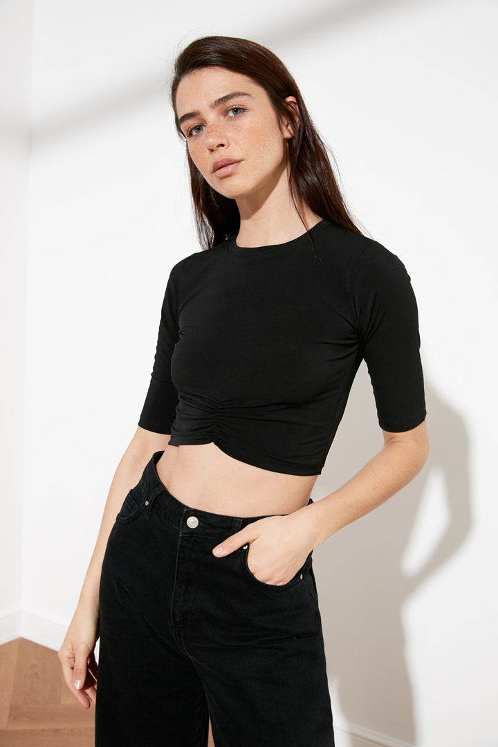 Skirt Suits |  Trendyolmilla Pleated Knitted Blouse Twoss21Bz0418.