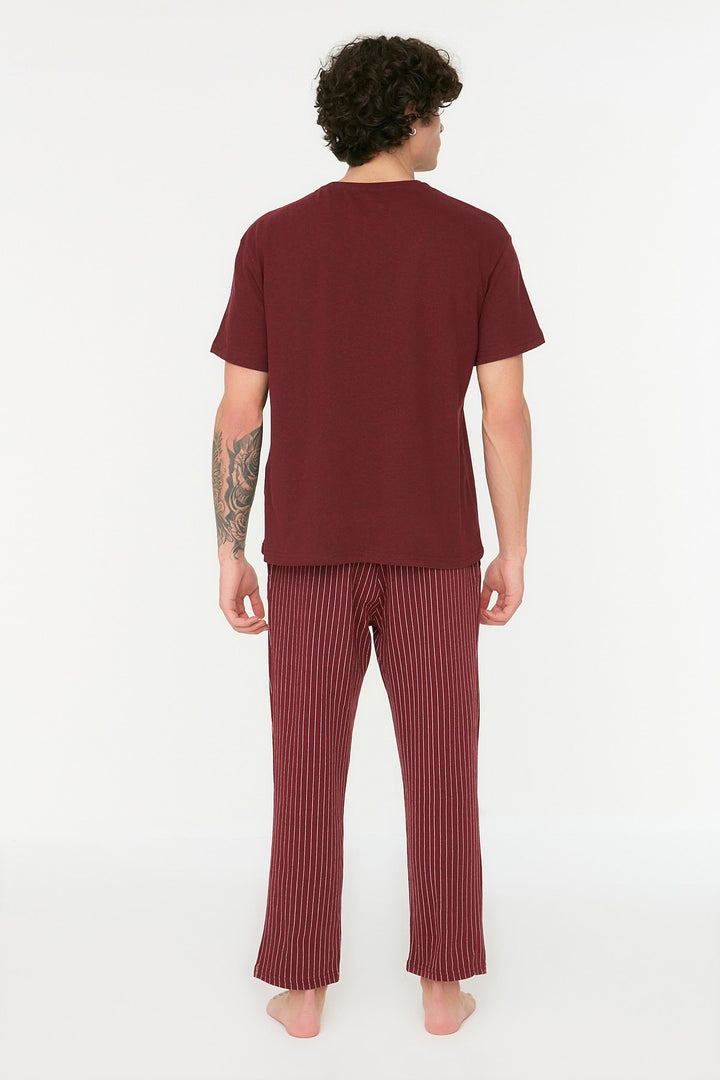 Underwear |  Trendyol Man Claret Red Printed Knitted Pajamas Set Thmaw21Pt0393.