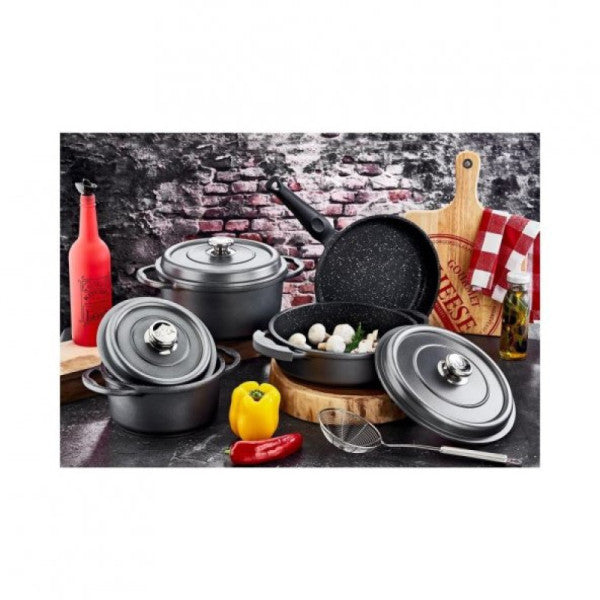 Olika Palladium Plus 7 Piece Cast Iron Cookware Set Gray Dts Plu704